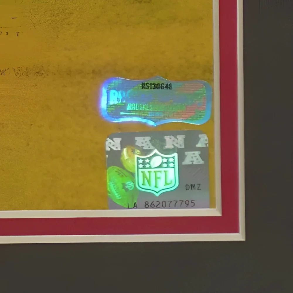 Rob Gronkowski autographed Tampa Bay Super Bowl LV framed photo with NFL holographic sticker