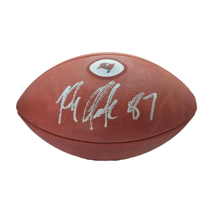 Rob Gronkowski signed Duke official Tampa Bay logo football in brown leather. (64 characters)