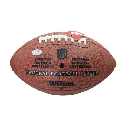 Rob Gronkowski signed Duke official Tampa Bay logo football, brown leather