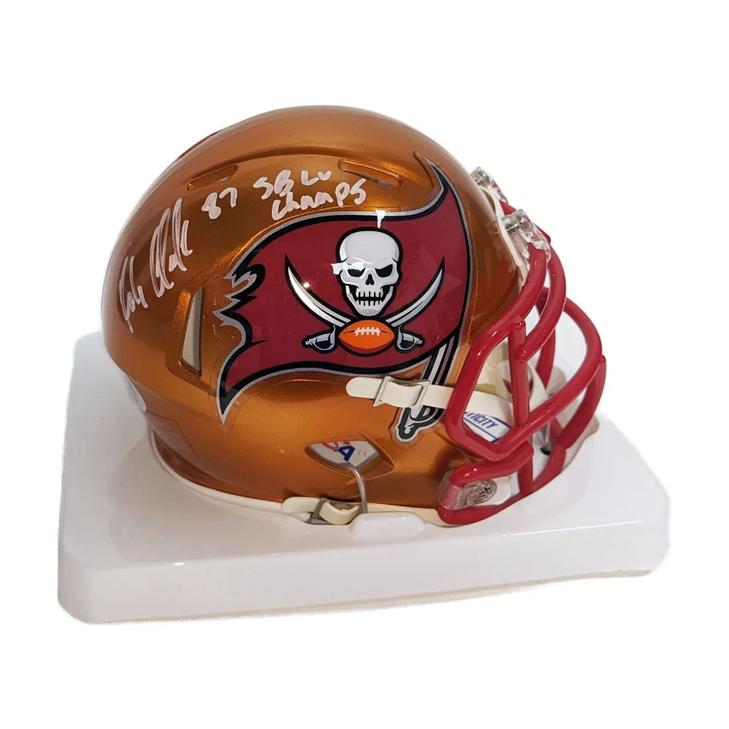 Rob Gronkowski signed Tampa Bay Bucs flash mini helmet with gold skull logo