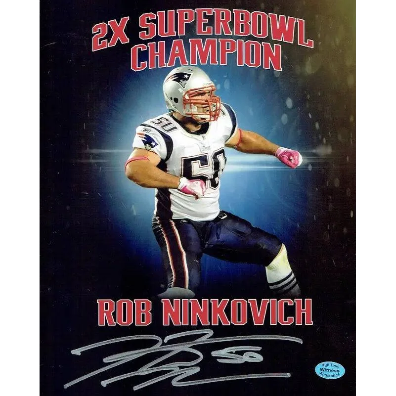 Autographed 8x10 photo of Rob Ninkovich in New England Patriots uniform with COA