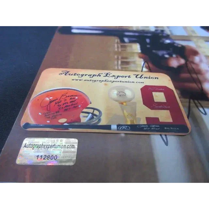 Sports memorabilia authentication card for Robert De Niro signed 8x10 photo Taxi Driver