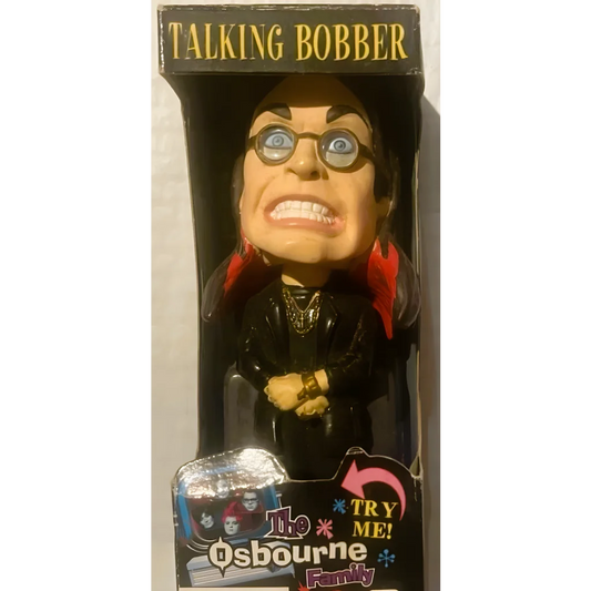 Rock On with Ozzy Osbourne Talking Bobblehead in cool gear and red scarf