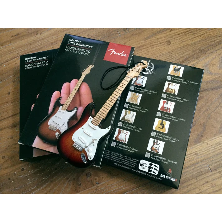 Fender Stratocaster mini bass guitar holiday ornament by Axe Heaven