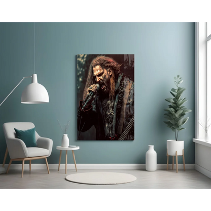 Epic Metal Singer Glass Wall Art Print | Contemporary Home Wall Art | vintageantiquesgifts.com