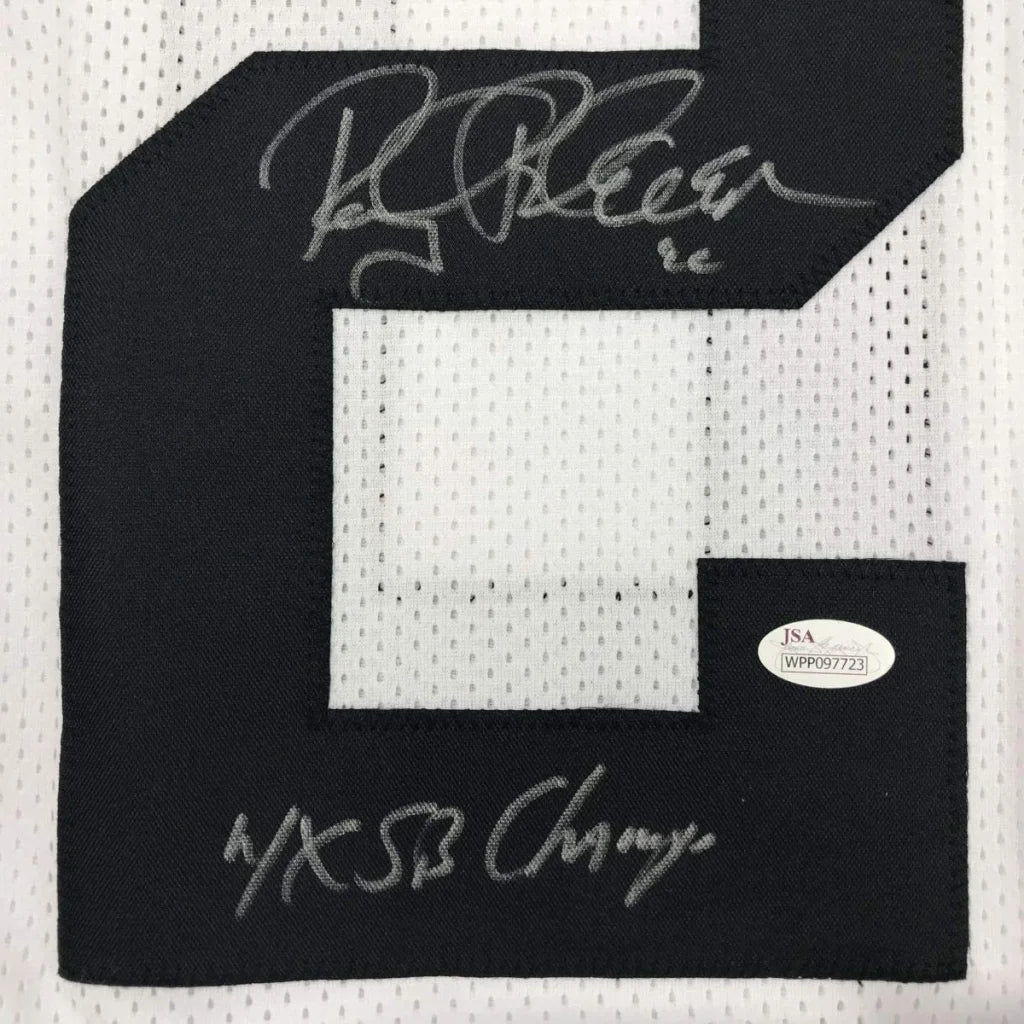 Rocky Bleier Steelers jersey signature detail with JSA authentication