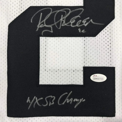 Rocky Bleier Steelers jersey signature detail with JSA authentication