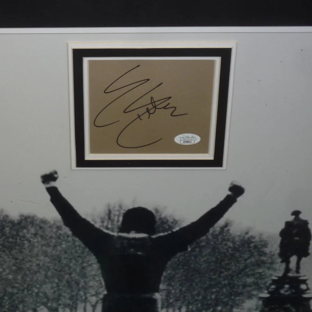 Deluxe framed Rocky movie poster with Sylvester Stallone autograph