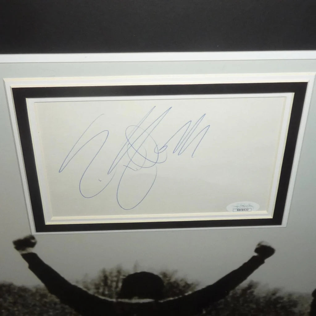 Deluxe framed Rocky movie poster with Sylvester Stallone autograph and JSA letter