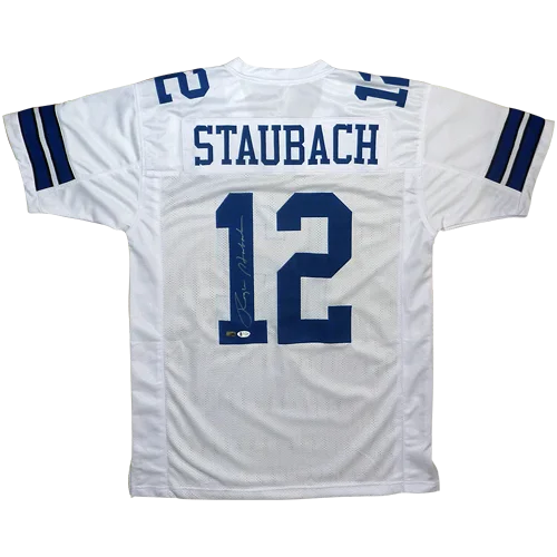 Roger Staubach autographed Dallas Cowboys white jersey #12