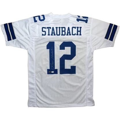 Roger Staubach autographed Dallas Cowboys white jersey #12