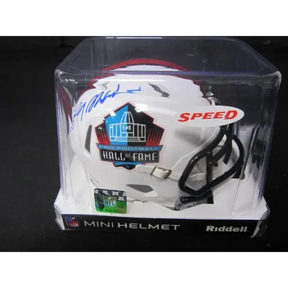 Roger Staubach signed HOF mini helmet in a clear display case for collectors