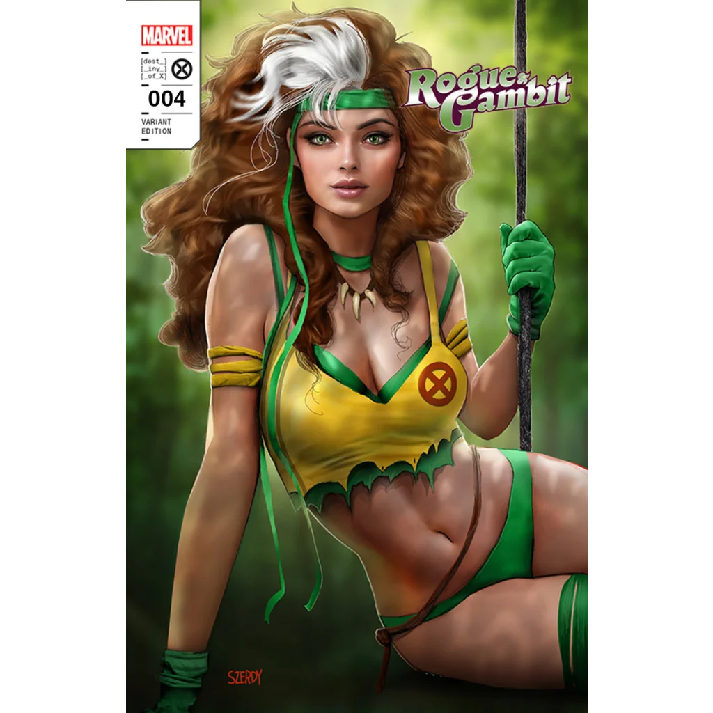 Yellow and green Rogue and Gambit X-Men bikini by Nathan Szerdy