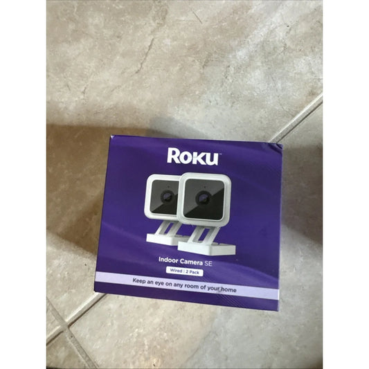 Purple Roku Indoor Camera SE Wired 2-Pack box