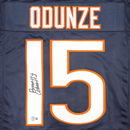Rome Odunze autographed Chicago Bears navy blue jersey with Odunze 15