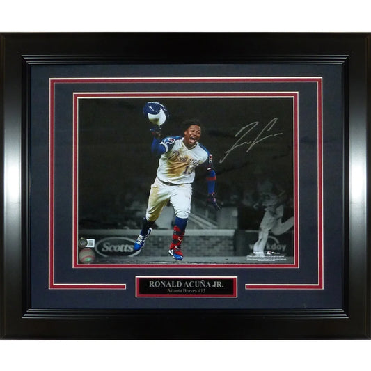 Ronald Acuna Jr. autographed deluxe framed 11x14 Braves photo