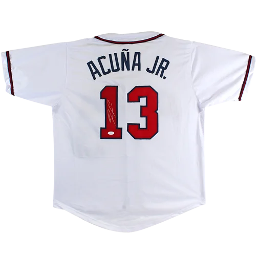Autographed Atlanta custom baseball jersey with Ronald Acuna name