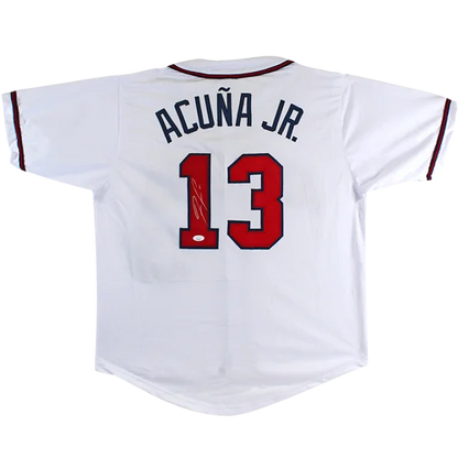 Autographed Atlanta custom baseball jersey with Ronald Acuna name