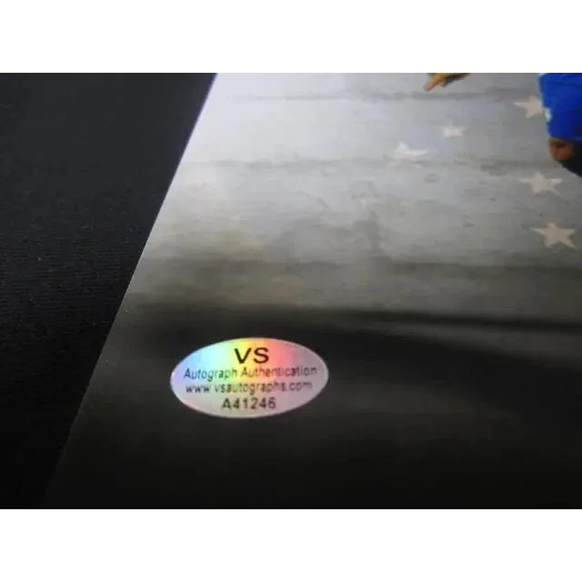 Holographic autograph authentication sticker on Ronaldo Nazario Brazil 8x10 photo VSA COA