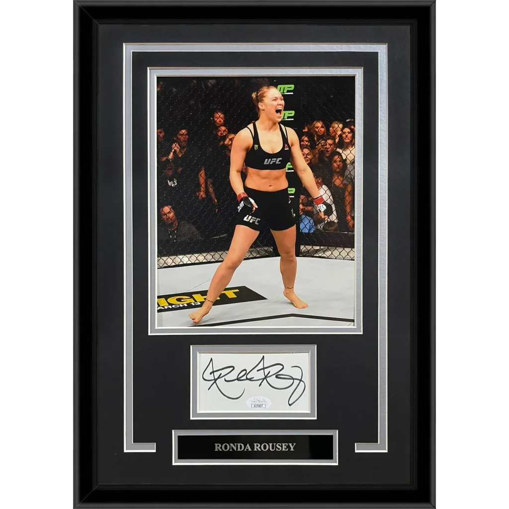 Ronda Rousey autographed UFC 8x10 photo in black framed Signature Series with JSA
