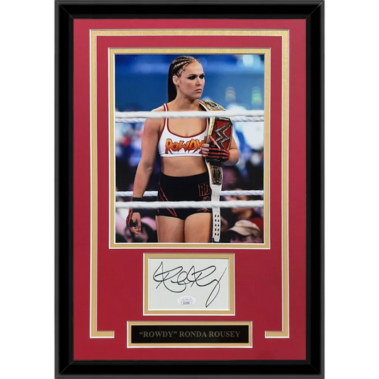 Ronda Rousey autographed WWE photo in Signature Series frame