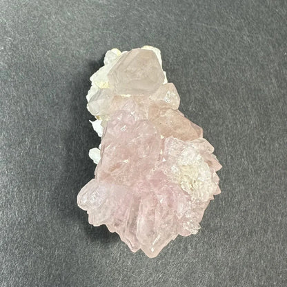 Translucent pink and white rose quartz cluster from Brazil
