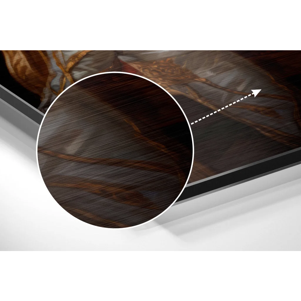 Royal Michael Jackson brushed aluminium dibond wall art in dark wood frame