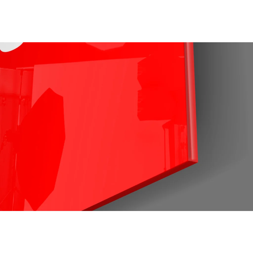 Glossy red glass wall art canvas print with motivational success rules