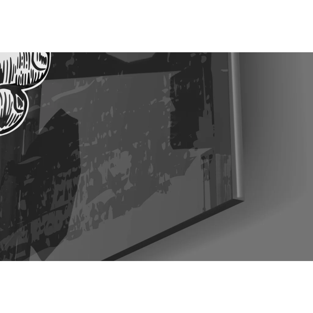 Distressed black and white window glass wall art with gold Born to Drink Rum lettering