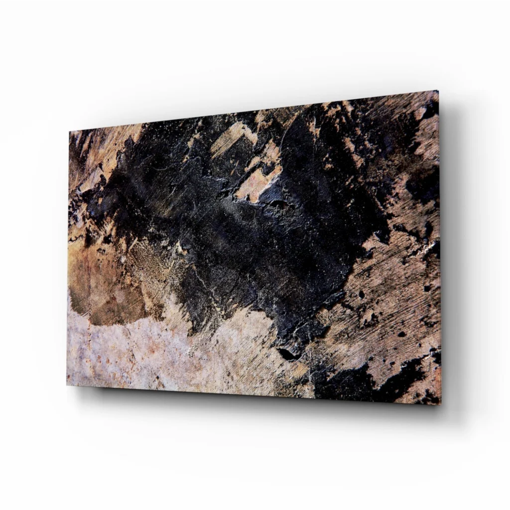 Bold Abstract Textured Canvas Wall Art with Earthy Black Tones | Insigneart USA | vintageantiquesgifts.com