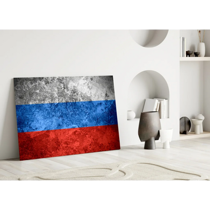 Distressed Russian flag canvas wall art print