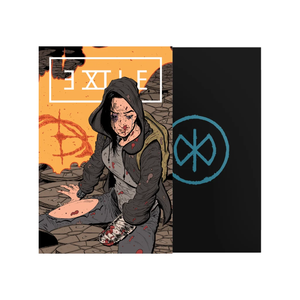 Ryan Clark Demon Hunter limited edition vinyl comic cover with blood-splattered hoodie and knife