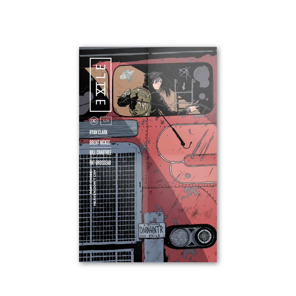 Ryan Clark Demon Hunter limited edition vinyl comic cover inside weathered red vehicle