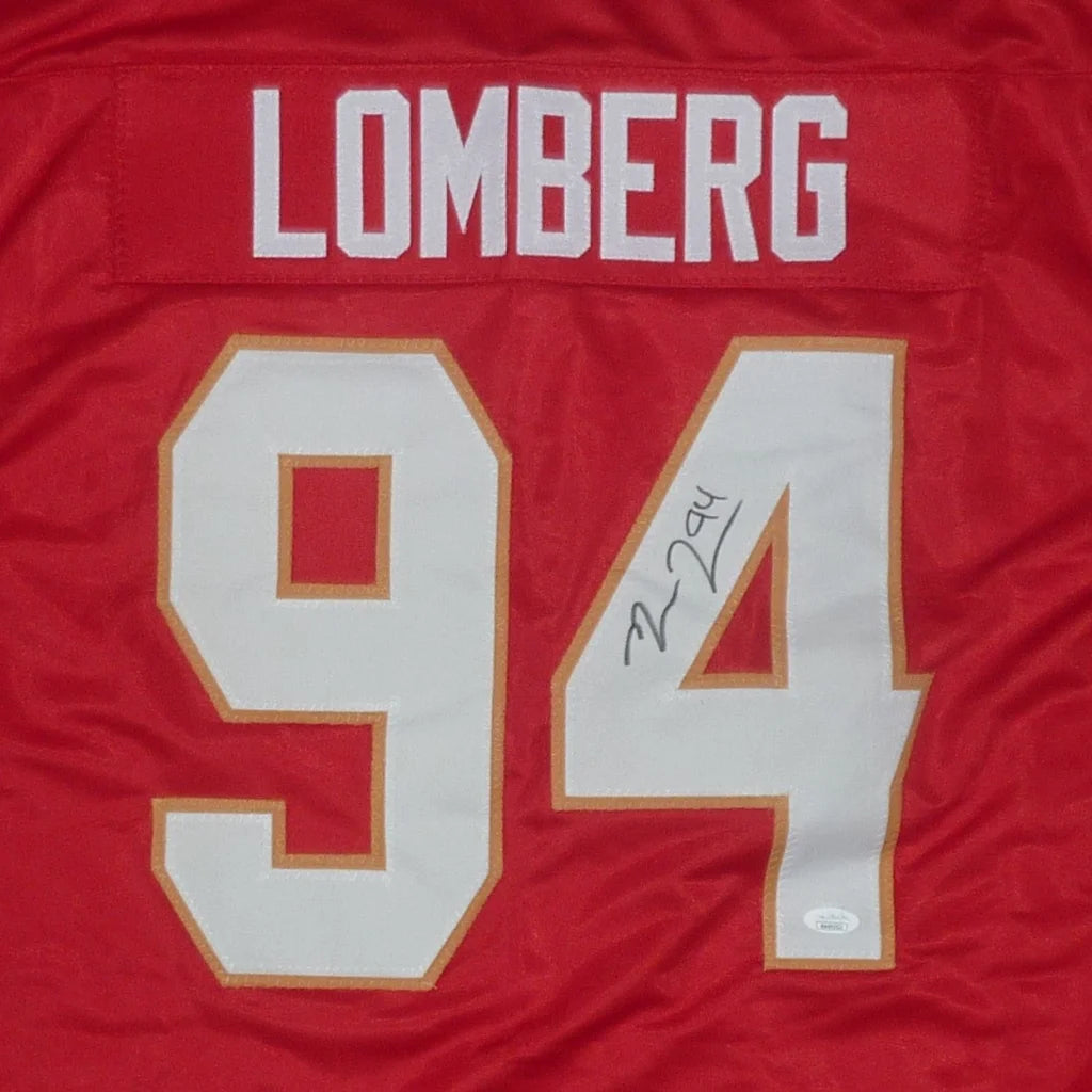 Ryan Lomberg autographed red hockey jersey #94 with white lettering