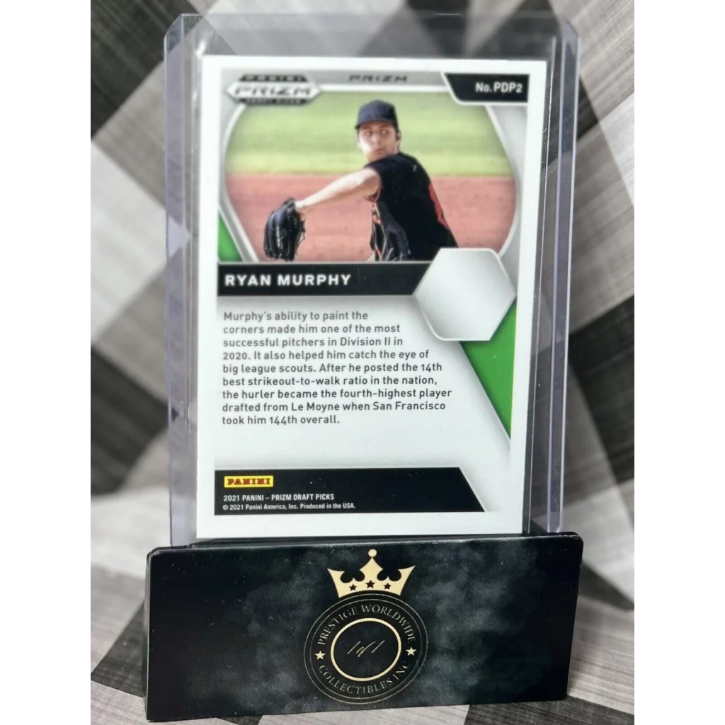 2021 Panini Prime Draft Picks Ryan Murphy card with green white accents from Prestige Worldwide collectibles