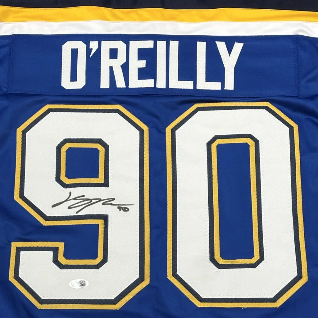 Ryan O’Reilly autographed St. Louis blue custom hockey jersey #90 JSA