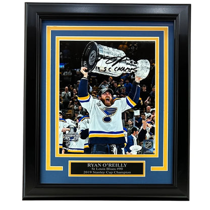 Ryan O’Reilly autographed St. Louis Blues deluxe framed 8x10 photo with Stanley Cup