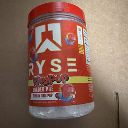 Ryse Loaded Cherry Ring Pop pre-workout powder, 30 servings, 14.8 oz