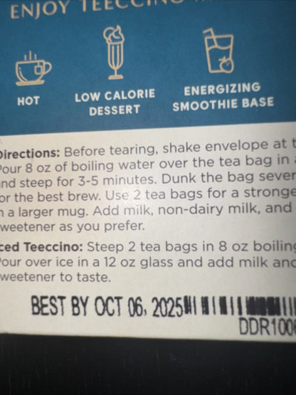 Teeccino Dandelion Dark Roast Chicory Herbal Tea, Organic, 20 Tea Bags