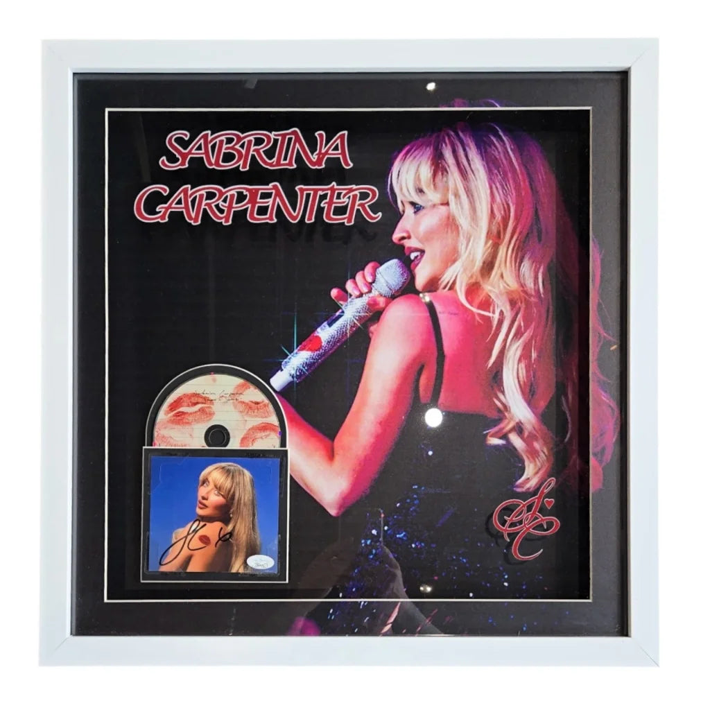 Sabrina Carpenter deluxe framed CD insert with signed vibrant photo