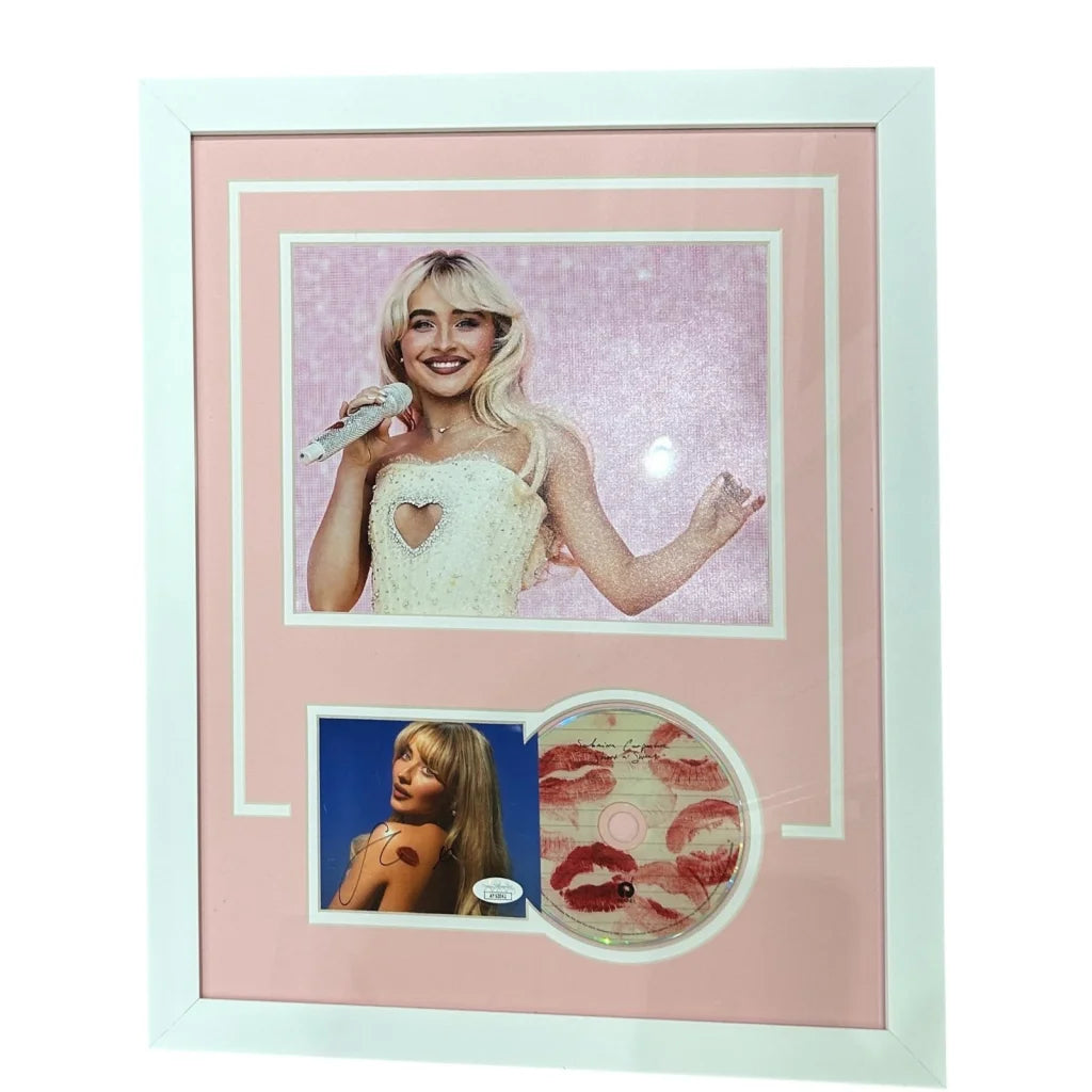 Sabrina Carpenter autographed Short n Sweet deluxe framed CD display