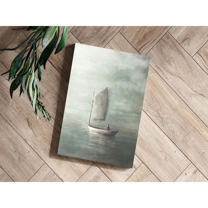 Serene sailboat on calm waters, insigne aluminum print