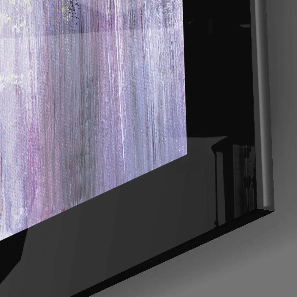 Vibrant abstract streaks on sleek glass wall art TV display