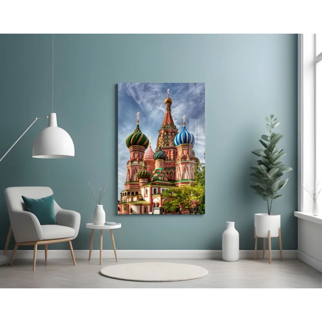 Vibrant St canvas print in stunning cathedral glass wall art
