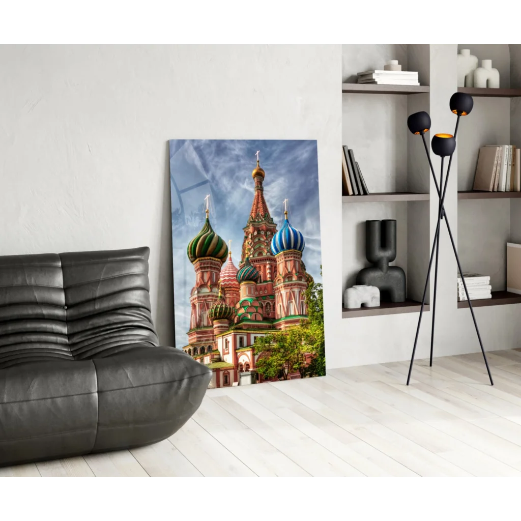 Vibrant St. cathedral glass wall art canvas print in brilliant colors