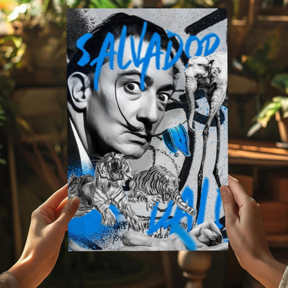Salvador Dali graffiti poster on insigne aluminum print