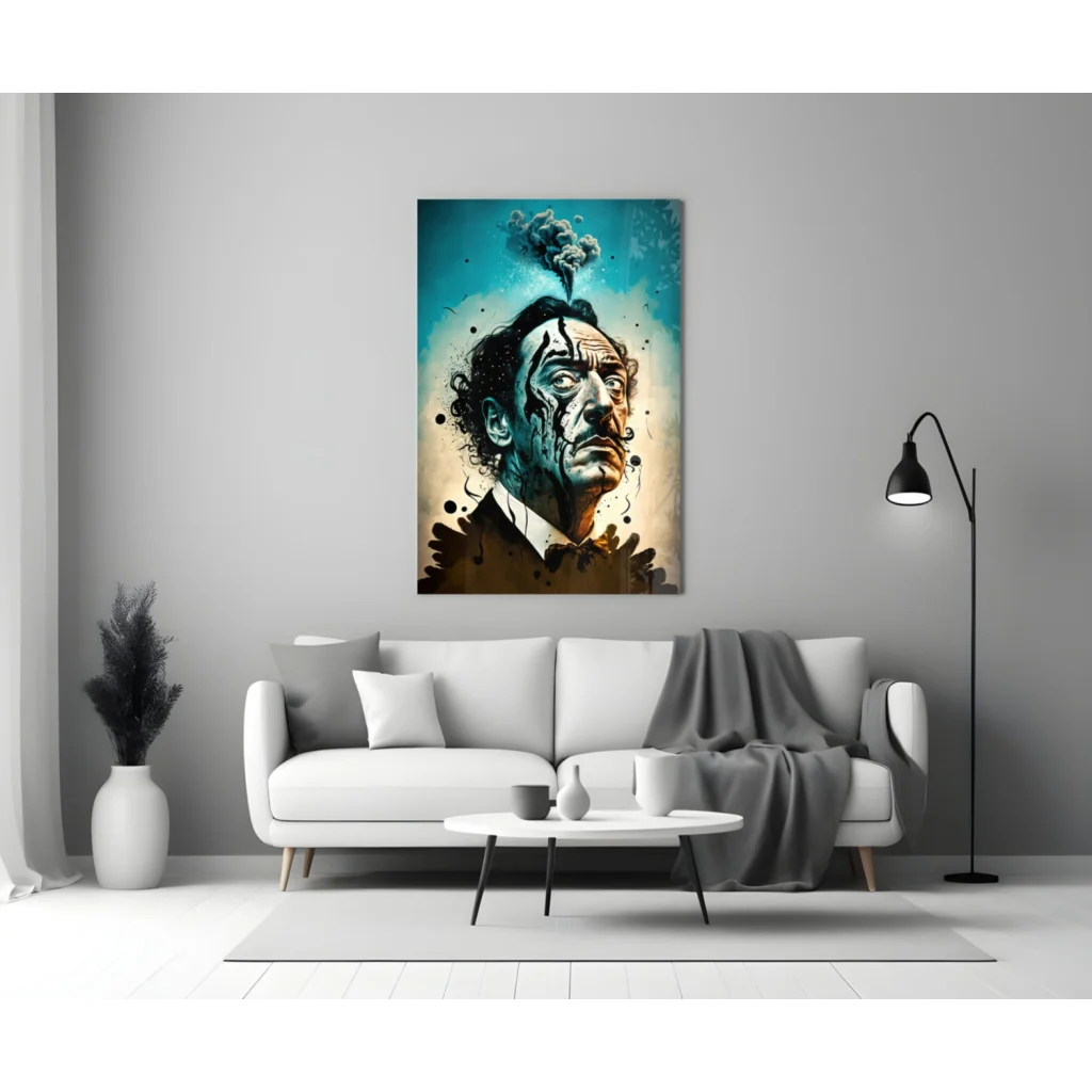 Salvador Dali Vibrant Portrait Wall Art Canvas Print | Modern Wall Art Decor | vintageantiquesgifts.com