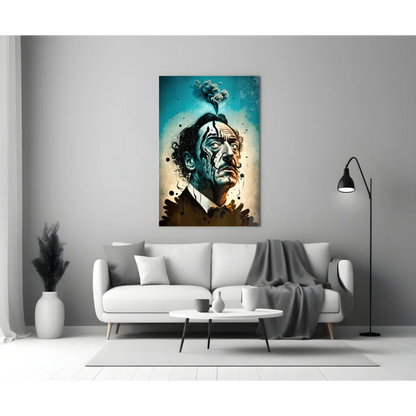 Salvador Dali Vibrant Portrait Wall Art Canvas Print | Modern Wall Art Decor | vintageantiquesgifts.com