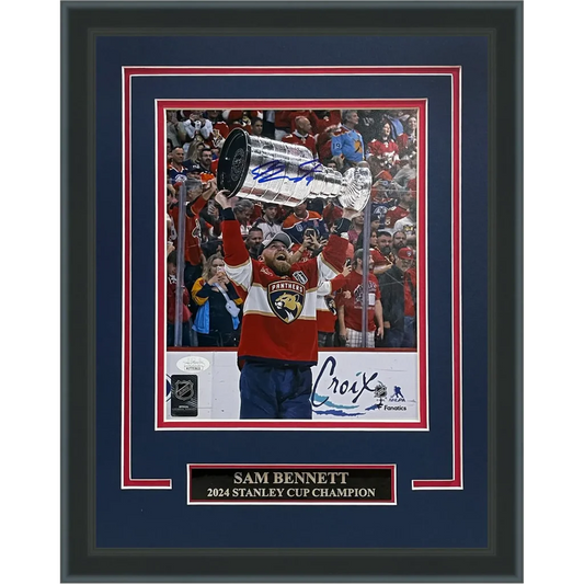 Sam Bennett signed Florida Panthers Stanley Cup trophy deluxe framed 8x10 photo