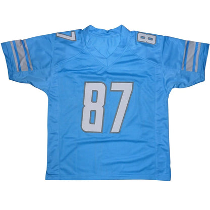 Sam LaPorta autographed Detroit light blue jersey with silver 87